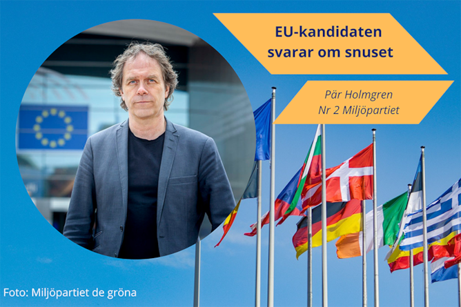 EU-kandidaten Pär Holmgren svarar om snuset