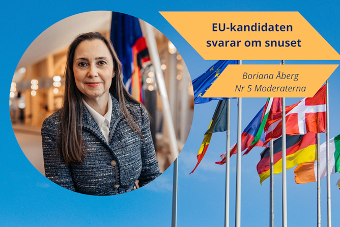 EU-kandidaten Boriana Åberg svarar om snuset