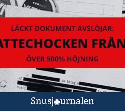 Läckt dokument: EU planerar skattechock på vitt snus - Pris ökar md 60%