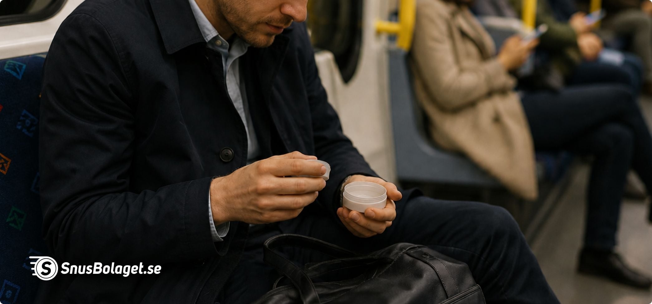 Snusdosa på tunnelbana som håller på att ta slut