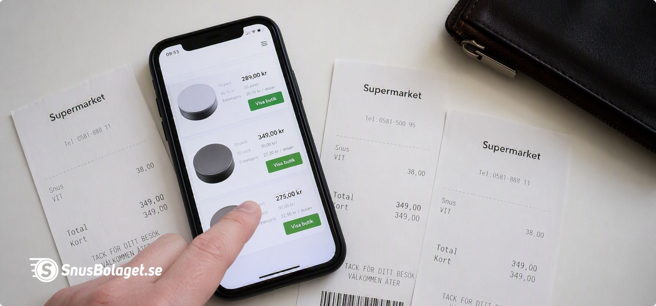 Jämföra pris på snus i mobilen