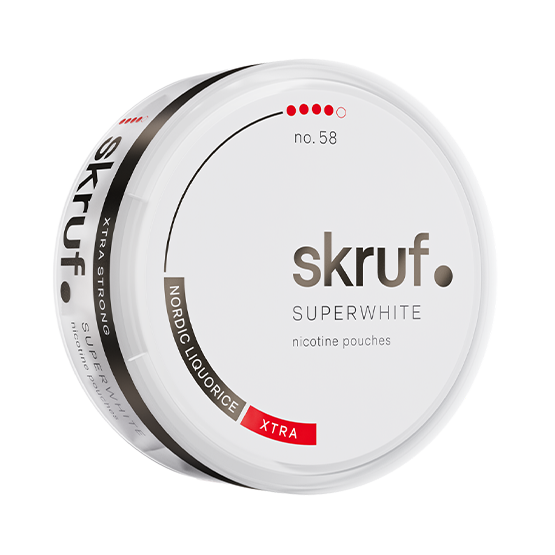 Skruf Superwhite No.58 Nordic Liquorice Xtra Strong