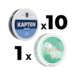 Mixpack 10 Kapten Mini Vit & 1 Catch White Spearmint Mini