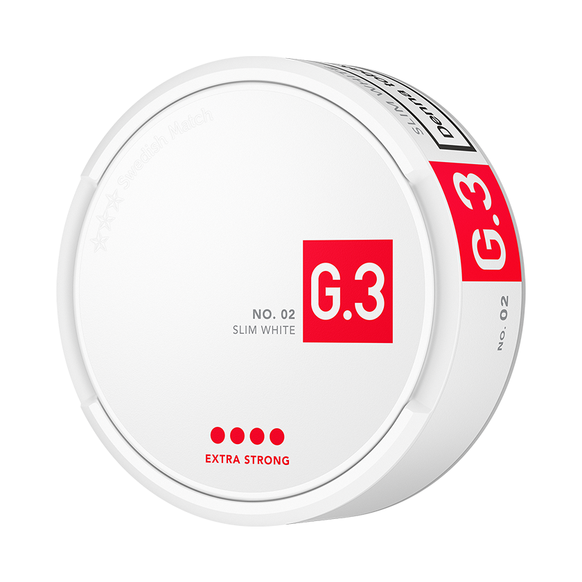 G 3 G.3 No.02 Slim White Extra Strong Extra Strong - portionssnus