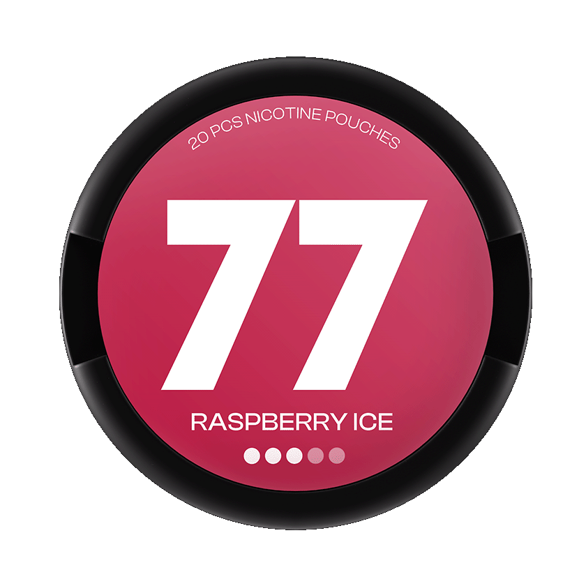 77 Nicotine Pouches Raspberry Ice 3 - nikotinpåsar