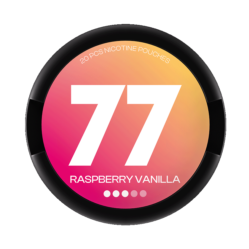 77 77 Nicotine Pouches Raspberry & Vanilla 3 Strong – nikotinpåsar