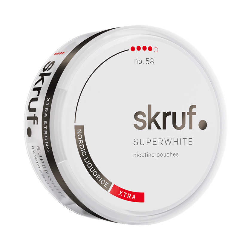 Skruf Skruf Superwhite No.58 Nordic Liquorice Xtra Strong – nikotinpåsar