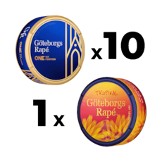 10 Göteborgs Rapé One + 1 Göteborgs Rapé Tropical