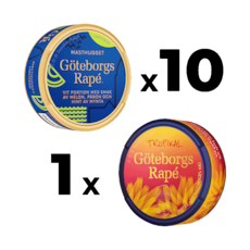 10 Göteborgs Rapé Masthugget + 1 Göteborgs Rapé Tropical