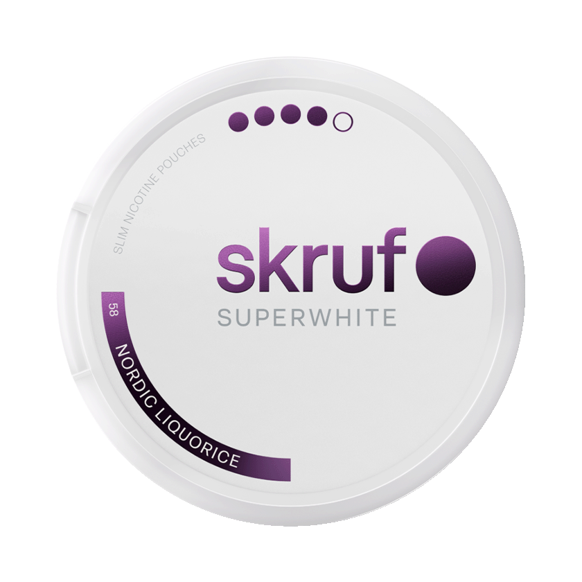 Skruf Skruf Superwhite No.58 Nordic Liquorice Xtra Strong - nikotinpåsar