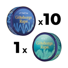 10 Göteborgs Rapé Vit Portion + 1 Göteborgs Rapé Mint
